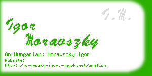 igor moravszky business card